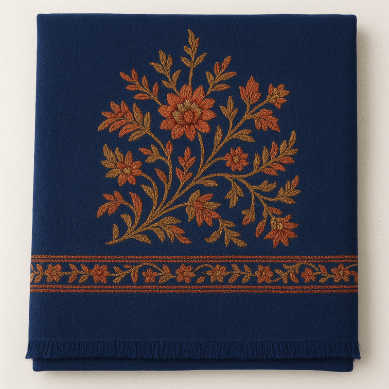 Shawl with Intricate Kashmiri Embroidery