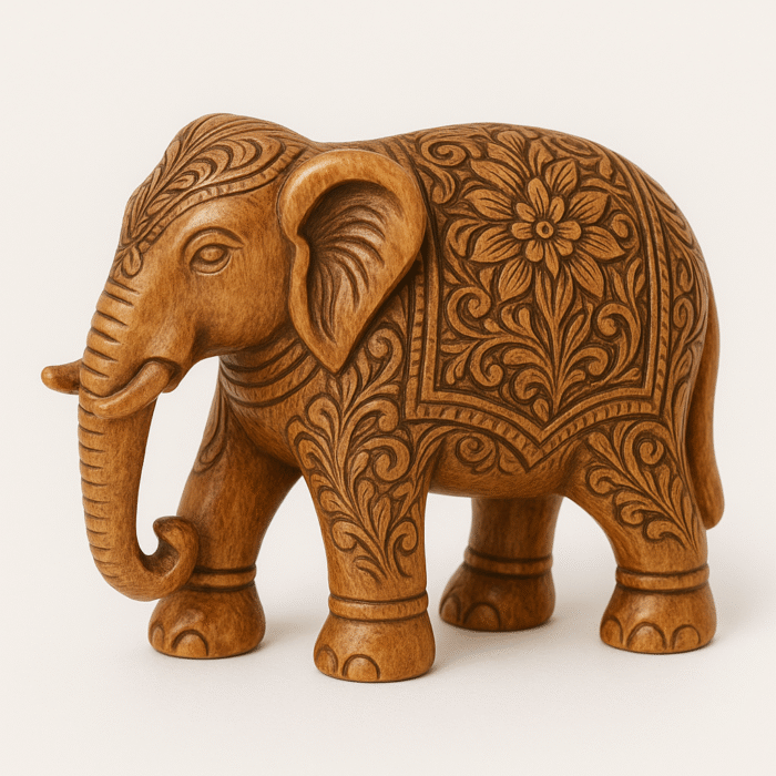 Small Decorative Elephant Figurine (Brass or Wood) - Image 2