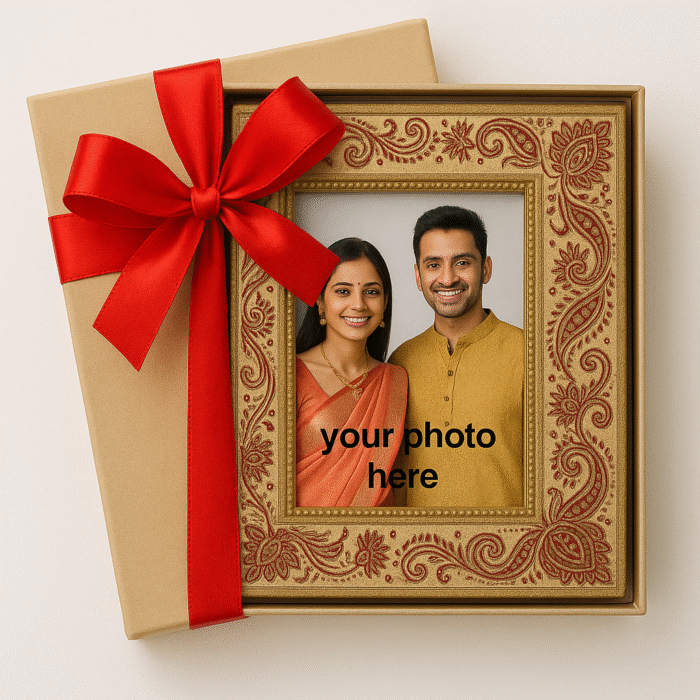Personalized Photo Frame with Indian Cultural Motif - Image 2