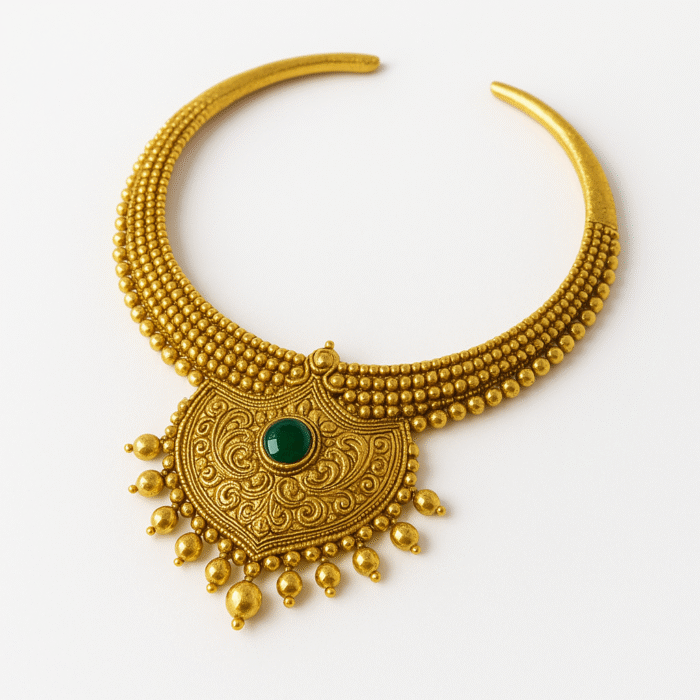 Golden Necklace with Traditional Indian Design - Image 2